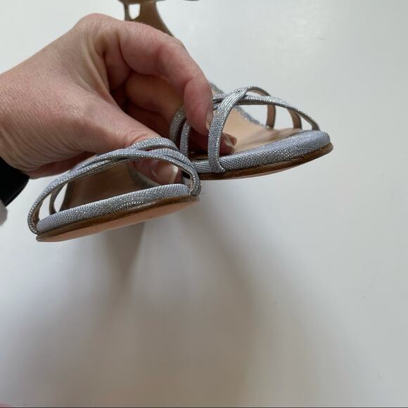 NEW Stuart Weitzman Silver Glitter Wedge Size 4 - Picture 7 of 9